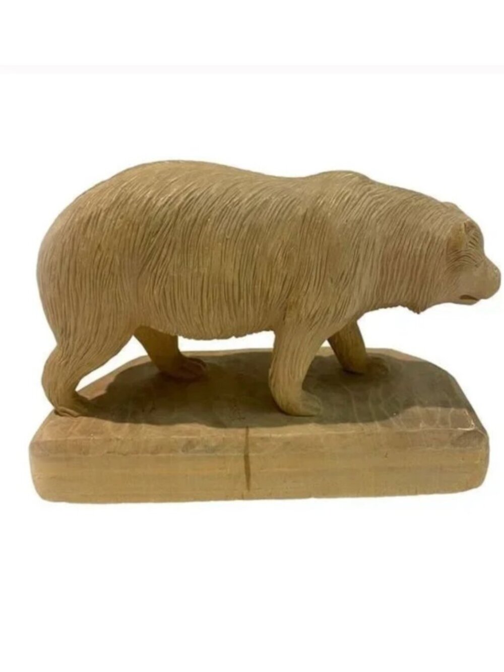 Vintage Wood Bear Artisan Sculpture 🌎